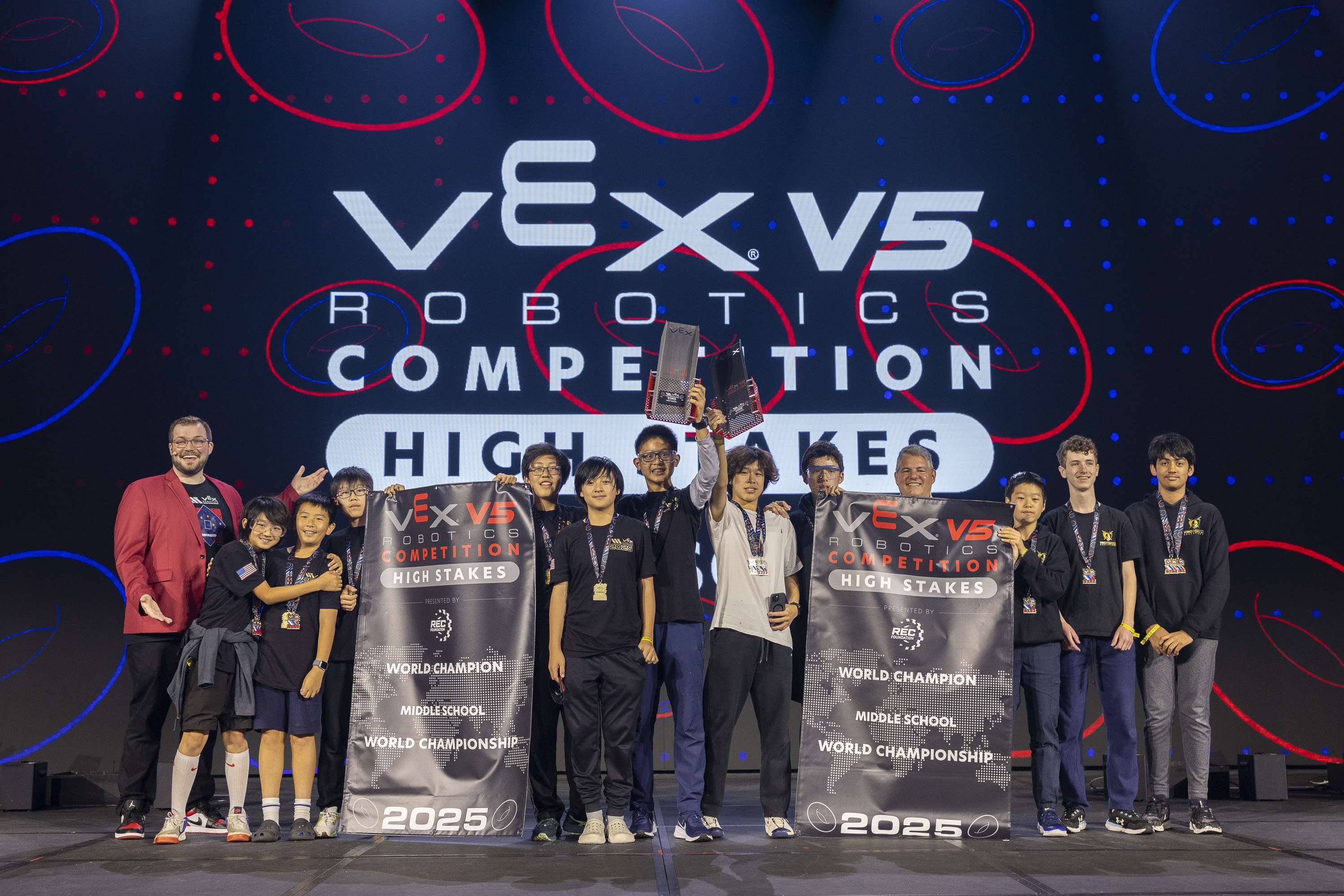 Students learning robotics in classroom